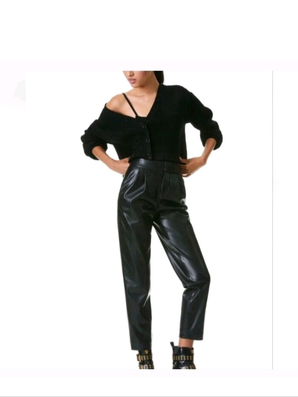 alice + olivia esta pleated leather pants Size 4 - Picture 5 of 11
